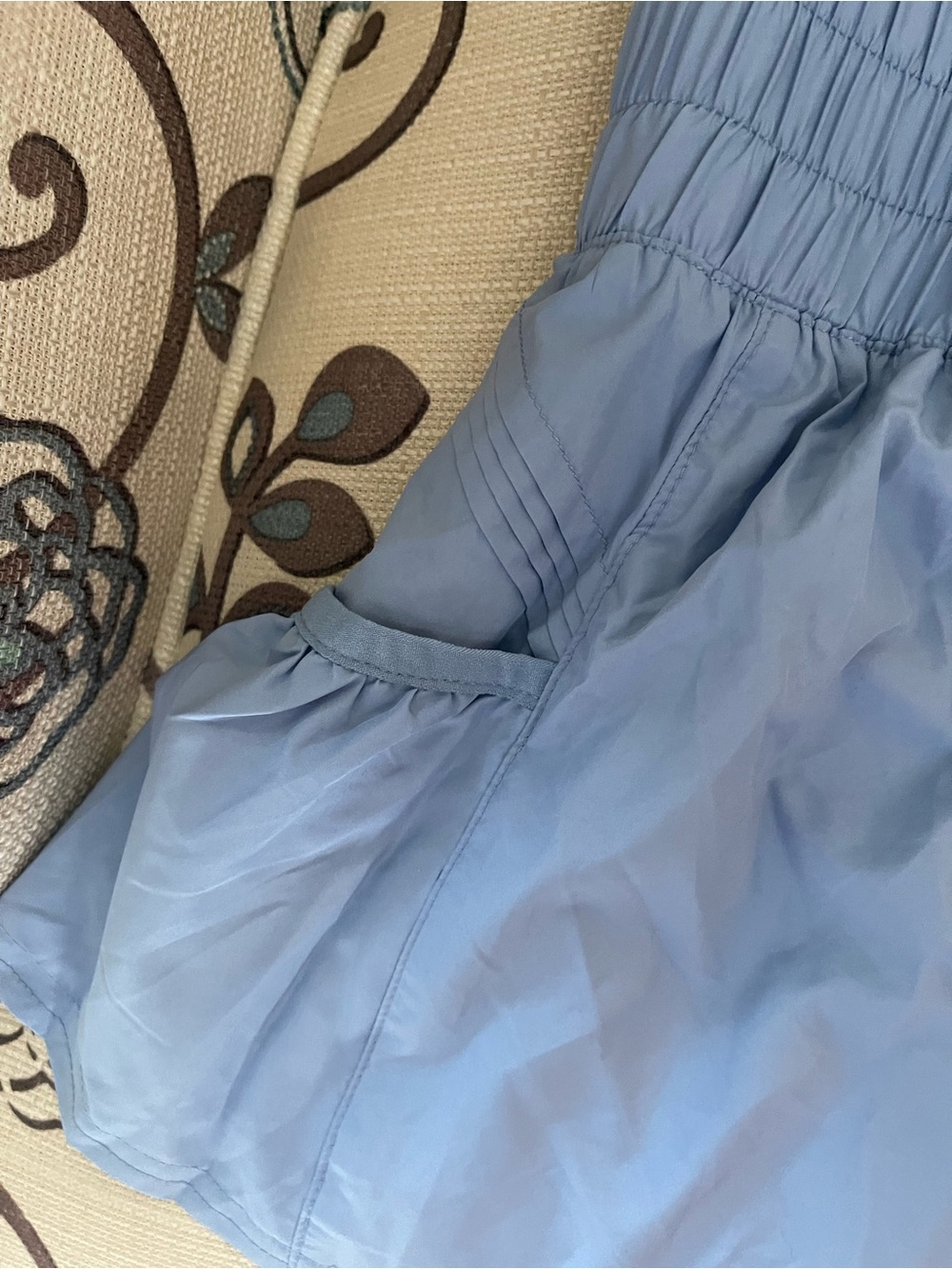 FP MOVEMENT by FREE PEOPLE “Get Your Flirt On” shorts in cloudy water blue. - Picture 4 of 9